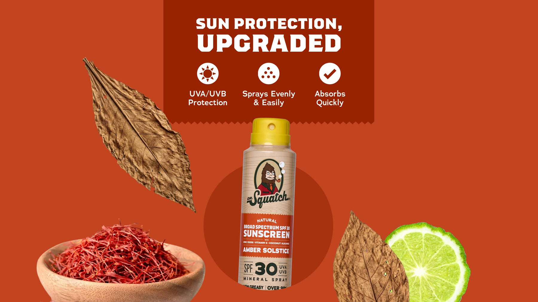Dr. Squatch Spray | SPF 30 UVA/UVB Protection | Non-Greasy Mineral Sunscreen for Men - Easy Routine
